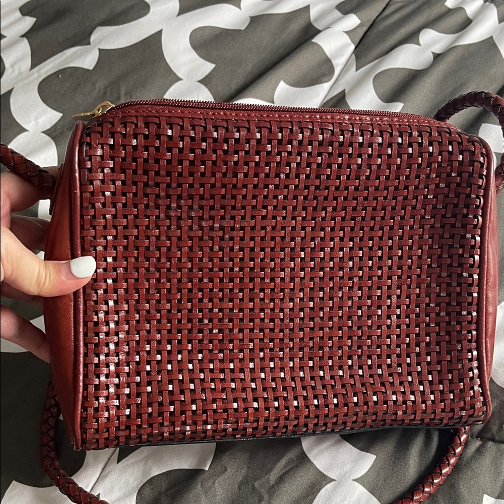 Vintage Medallion Brick Red Crossbody Bag
